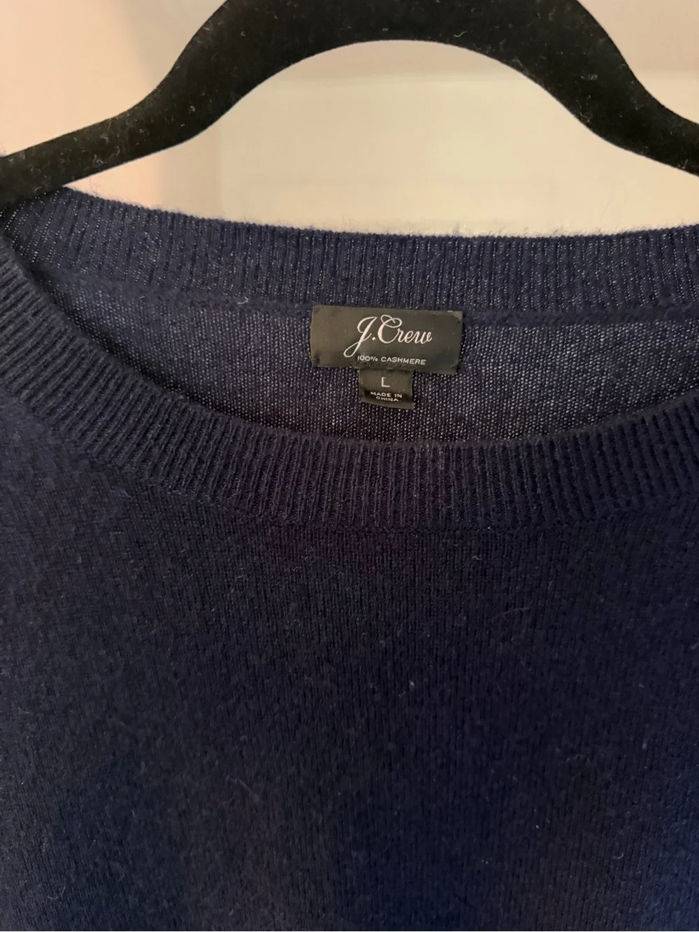 J. Crew Navy Crewneck Lightweight Cashmere Sweater